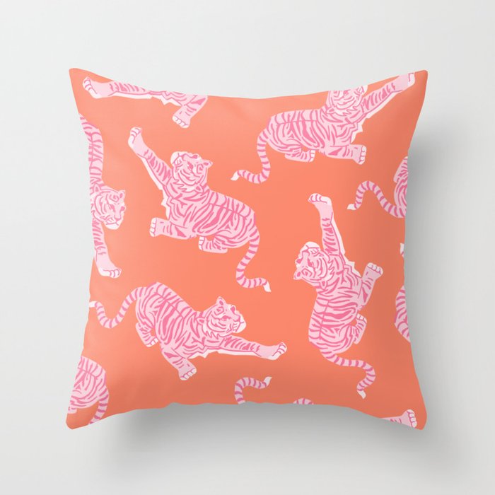 Year of the Tiger - Orange/Pink Throw Pillow Gallery Image 6