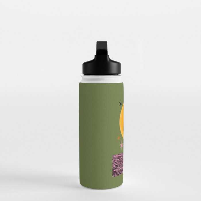 Black Cat - Moonlit Mischief on Halloween Water Bottle Gallery Image 3