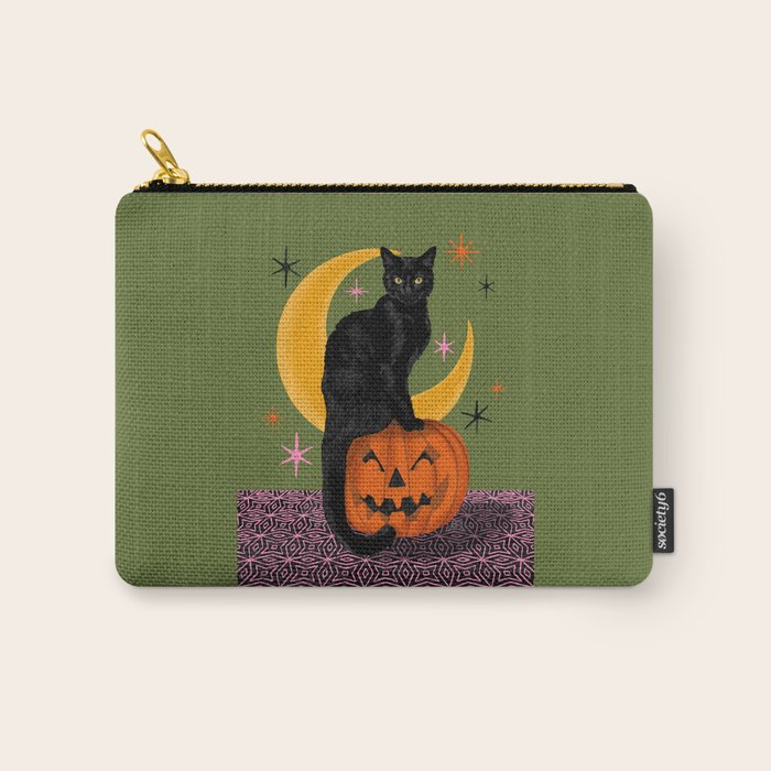 Black Cat - Moonlit Mischief on Halloween Carry All Pouch Gallery Image 1