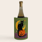 Black Cat - Moonlit Mischief on Halloween Wine Chiller Gallery Image 1