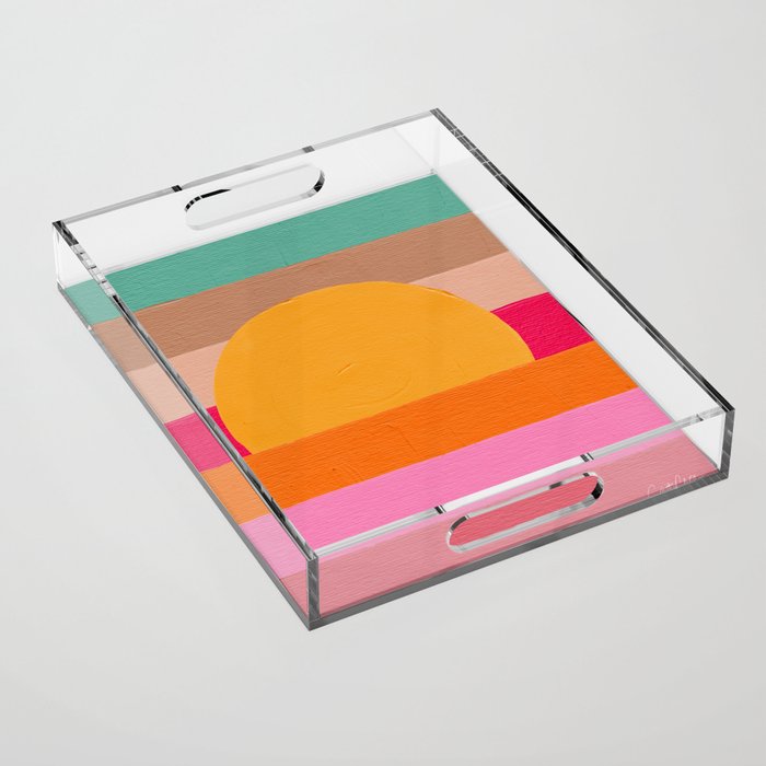 Sunset Waves â Magenta Acrylic Tray Gallery Image 1