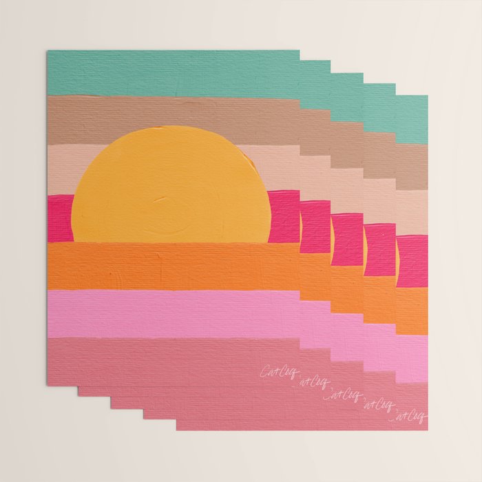 Sunset Waves â Magenta Wrapping Paper Gallery Image 3
