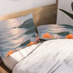 Rocky Beach Sunset, Nature Ocean Landscape Scenic Travel, Mountain Adventure Trek Beach Outdoors, Mindful Photography Pillow Sham Gallery Image 2