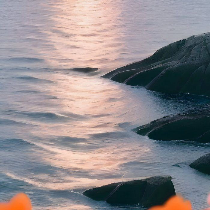 Rocky Beach Sunset, Nature Ocean Landscape Scenic Travel, Mountain Adventure Trek Beach Outdoors, Mindful Photography Coffee Mug Gallery Image 2