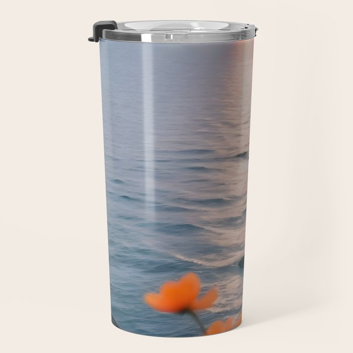 Rocky Beach Sunset, Nature Ocean Landscape Scenic Travel, Mountain Adventure Trek Beach Outdoors, Mindful Photography Travel Mug Gallery Image 3