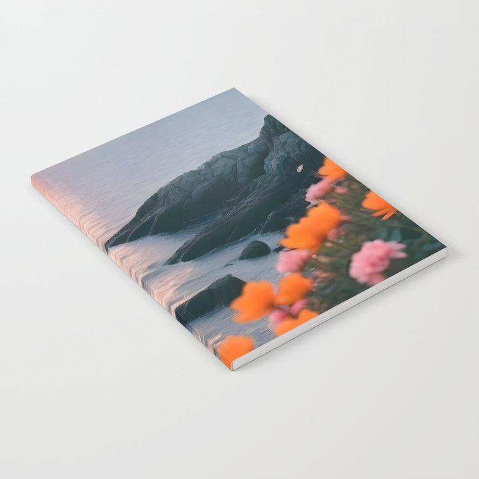 Rocky Beach Sunset, Nature Ocean Landscape Scenic Travel, Mountain Adventure Trek Beach Outdoors, Mindful Photography Notebook Gallery Image 2