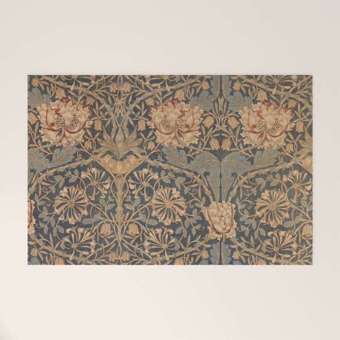 Honeysuckle by William Morris 1876 Antique Vintage Victorian Jugendstil Art Nouveau Retro Pattern Welcome Mat Gallery Image 1