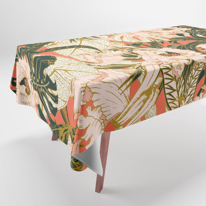 Flowering tropical coral bloom Tablecloth Gallery Image 1