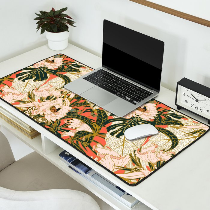Flowering tropical coral bloom Desk Mat Gallery Image 2