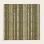 vertical dashed stitch - dark sage Wood Wall Art Gallery Image 1