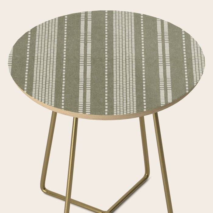 vertical dashed stitch - dark sage Side Table Gallery Image 2