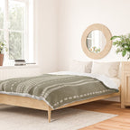 vertical dashed stitch - dark sage Duvet Cover Gallery Image 2