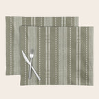 vertical dashed stitch - dark sage Placemat Gallery Image 1