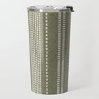 vertical dashed stitch - dark sage Travel Mug Gallery Image 2