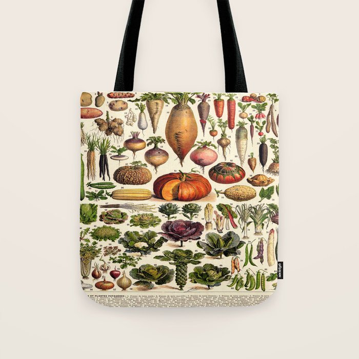 Adolphe Millot Legumes Plant Potageres Vintage Scientific Encyclopedia Illustration Lithograph  Tote Bag Gallery Image 1