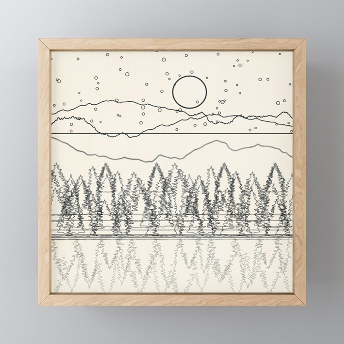 Minimal Line Mountain Beauty II Mini Art Print Gallery Image 1