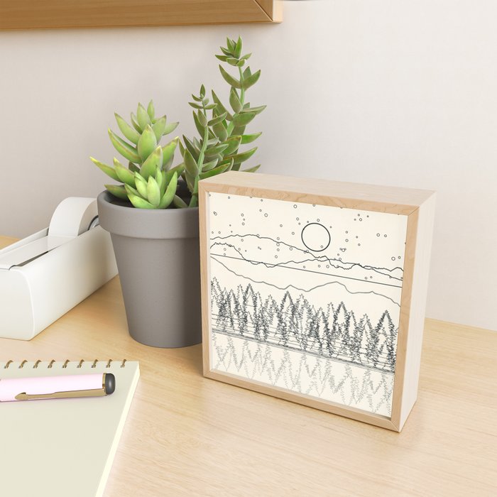 Minimal Line Mountain Beauty II Mini Art Print Gallery Image 2