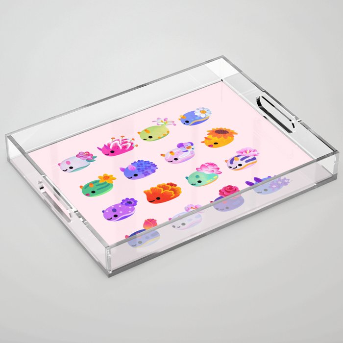 Flower sea slug - pastel Acrylic Tray Gallery Image 1