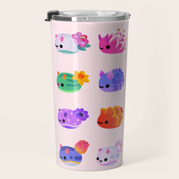 Flower sea slug - pastel Travel Mug Gallery Image 3