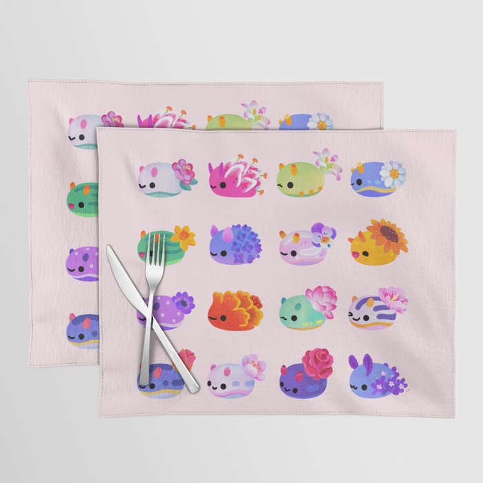 Flower sea slug - pastel Placemat Gallery Image 1