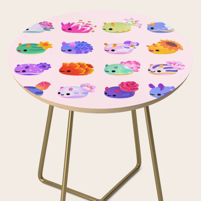 Flower sea slug - pastel Side Table Gallery Image 2