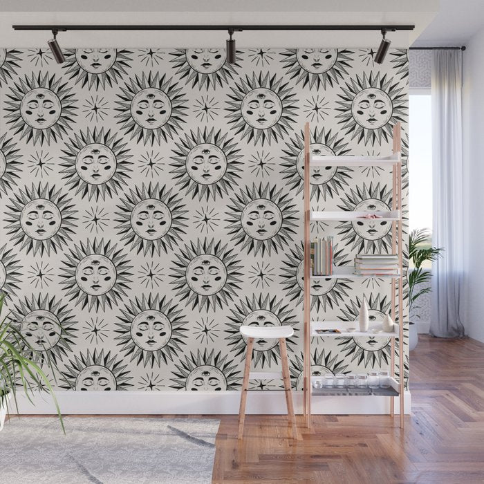 Vintage Sun Wall Mural Gallery Image 1