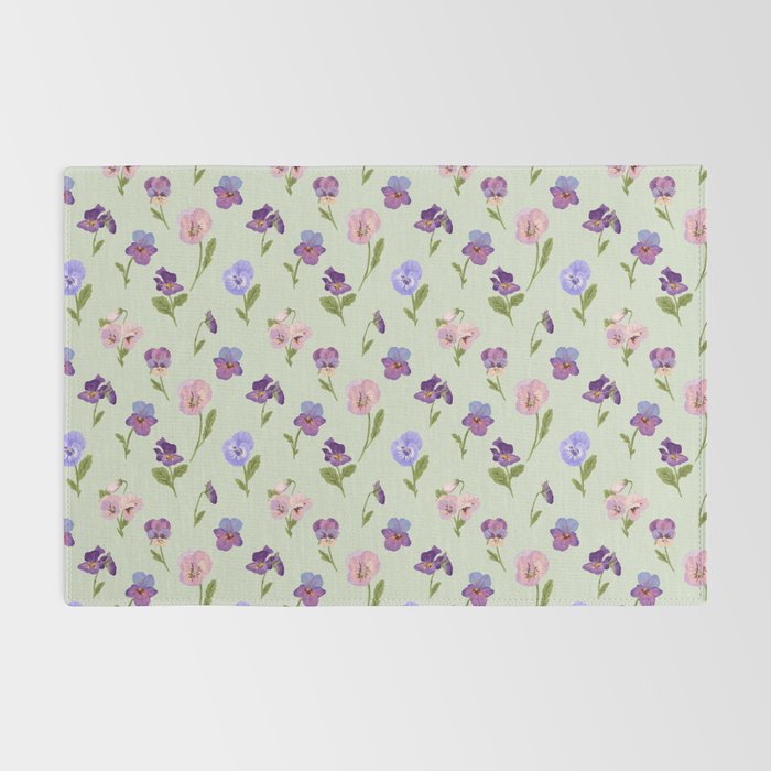 Pansy Flower Pattern Rug Gallery Image 2
