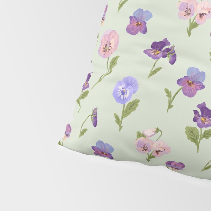 Pansy Flower Pattern Pillow Sham Gallery Image 4