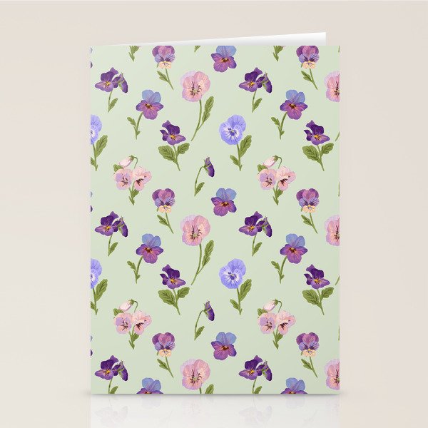 Pansy Flower Pattern Stationery Card Gallery Image 2