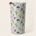 Pansy Flower Pattern Travel Mug Gallery Image 3