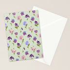Pansy Flower Pattern Stationery Card Gallery Image 2