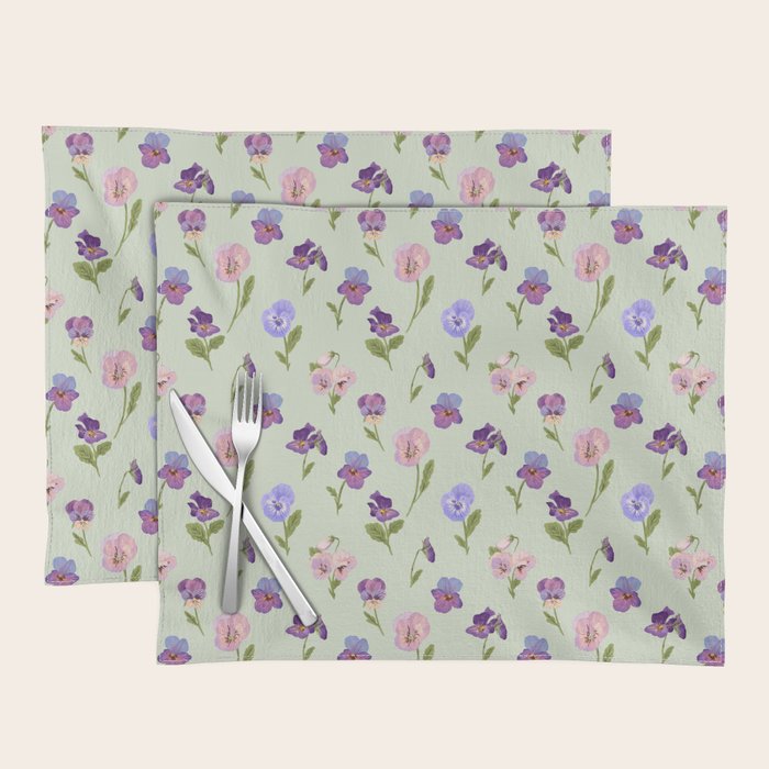 Pansy Flower Pattern Placemat Gallery Image 1