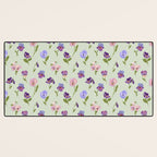 Pansy Flower Pattern Desk Mat Gallery Image 3