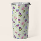 Pansy Flower Pattern Travel Mug Gallery Image 2