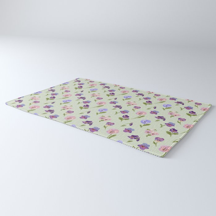 Pansy Flower Pattern Rug Gallery Image 3