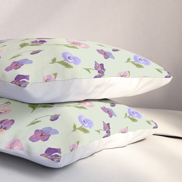 Pansy Flower Pattern Pillow Sham Gallery Image 3