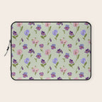Pansy Flower Pattern Laptop Sleeve Gallery Image 1