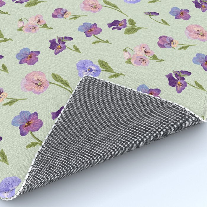 Pansy Flower Pattern Rug Gallery Image 4