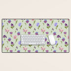 Pansy Flower Pattern Desk Mat Gallery Image 1