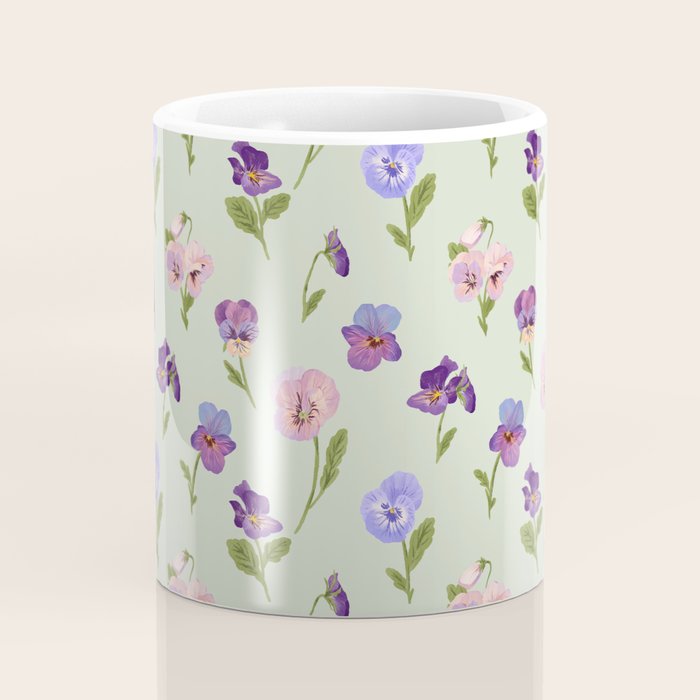 Pansy Flower Pattern Coffee Mug Gallery Image 4