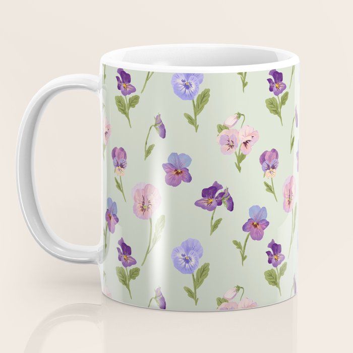 Pansy Flower Pattern Coffee Mug Gallery Image 3