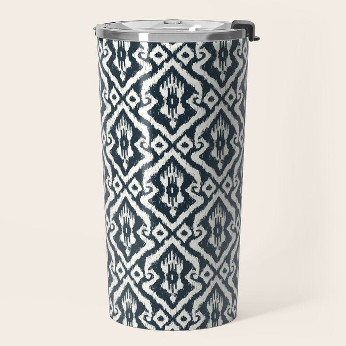 Modern Ikat . Navy Travel Mug Gallery Image 2