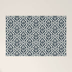 Modern Ikat . Navy Welcome Mat Gallery Image 1