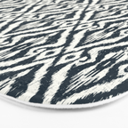 Modern Ikat . Navy Bath Mat Gallery Image 3