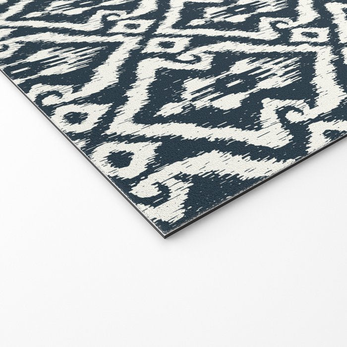 Modern Ikat . Navy Welcome Mat Gallery Image 2