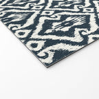 Modern Ikat . Navy Welcome Mat Gallery Image 2