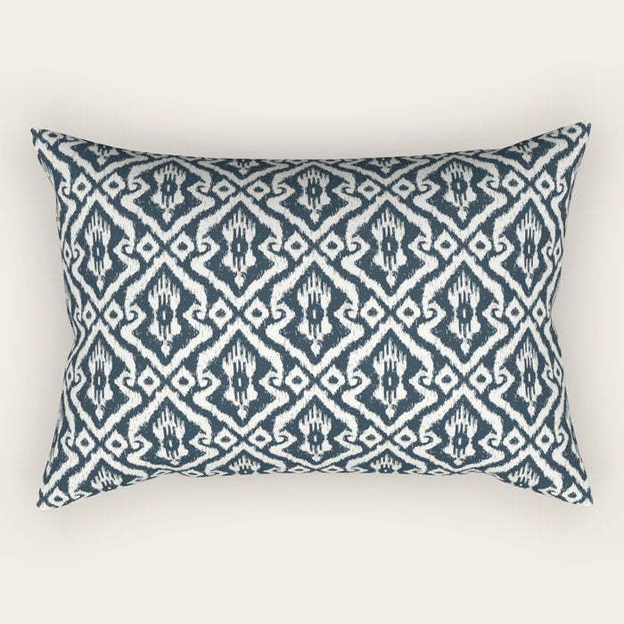 Modern Ikat . Navy Rectangular Pillow Gallery Image 2