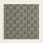 Modern Ikat . Navy Wood Wall Art Gallery Image 1