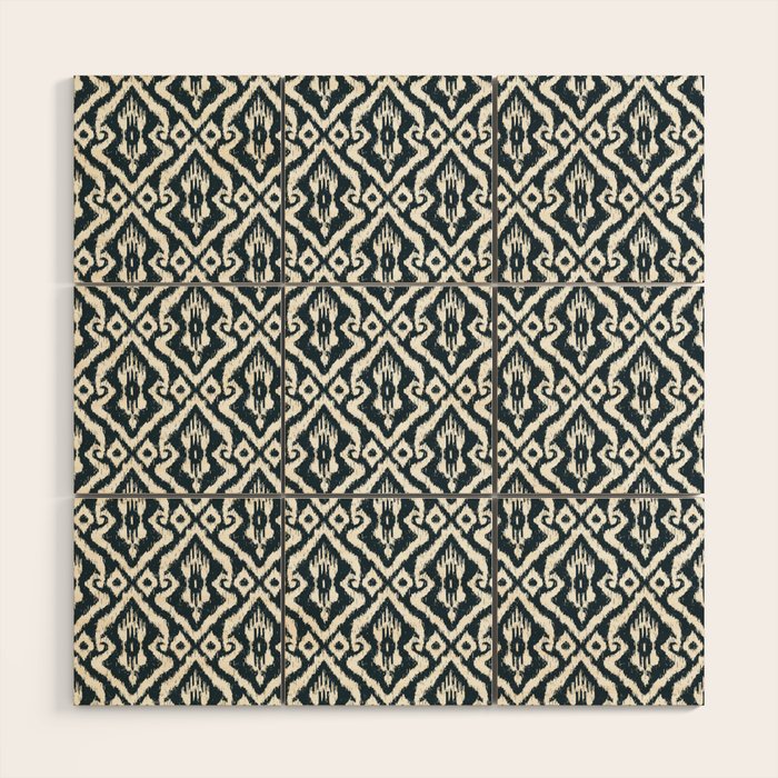 Modern Ikat . Navy Wood Wall Art Gallery Image 1