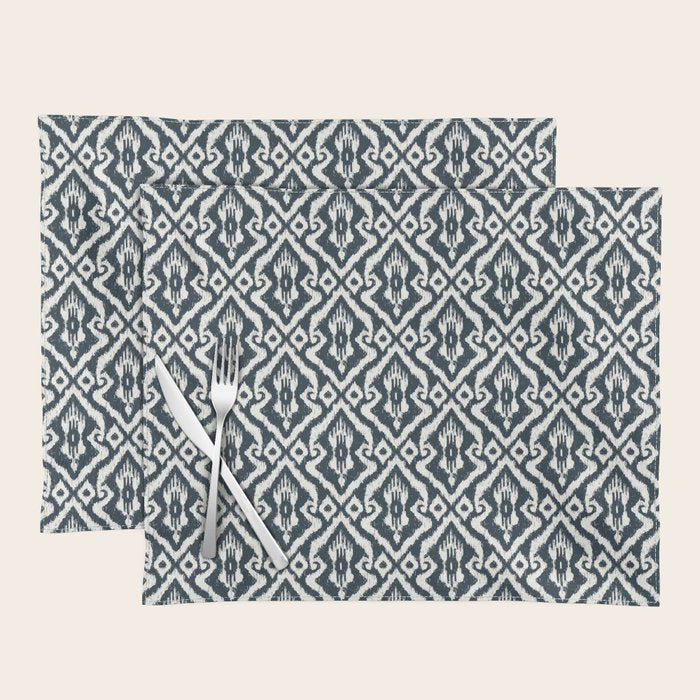 Modern Ikat . Navy Placemat Gallery Image 1